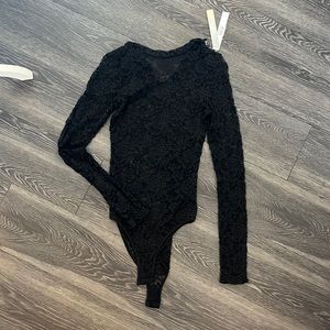 Aqua black body suit size small